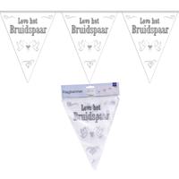 Folat Vlaggenlijn Bruidspaar - 2x stuks - 10 meter - huwelijk - leve het bruidspaar