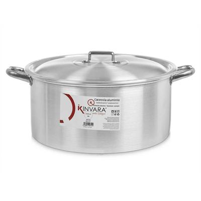 Grote Kookpan/soeppan/sauspan met deksel - Aluminium - 18 liter - oven/gas - D39 x H22 cm
