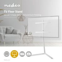 TV-vloerstandaard | 49 - 70 inch | maximaal 40 kg | Ontwerp met stevige V-voet | Wit - thumbnail