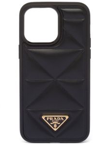 Prada coque d'iPhone 14 Pro Max en cuir - Noir