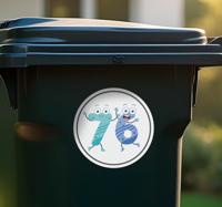 Container sticker Leuke kleurrijke tekenfilmnummers