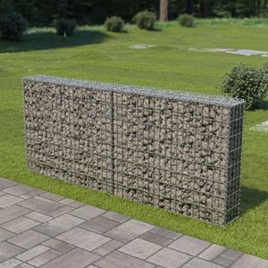 VidaXL Schanskorfmuur met deksels 200x20x85 cm gegalvaniseerd staal