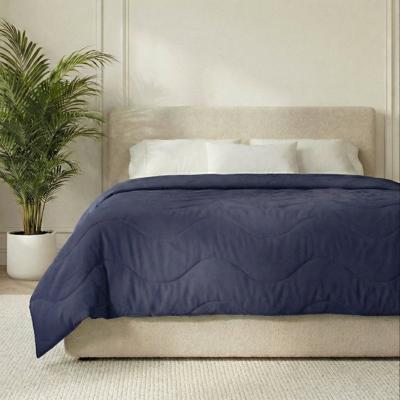 Wasbaar Easy Dekbed Zonder Overtrek - Zonder Overtrek Wave Uni - Navy - Dekbed-Discounter.nl