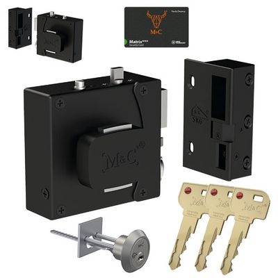 M&C Matrix oplegslot SKG2 - automatisch sluitend met SKG3 cilinder cilinderslot SKG3 - snijsleutel met gehard stalen brug