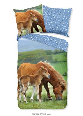 Good Morning Kinderdekbedovertrek "paarden" - Multi - (135x200 cm) - Katoen