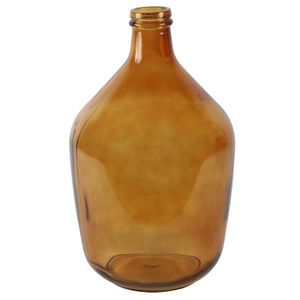 Countryfield Vaas - amber goud/geel transparant - glas - XL fles vorm - D23 x H38 cm   -