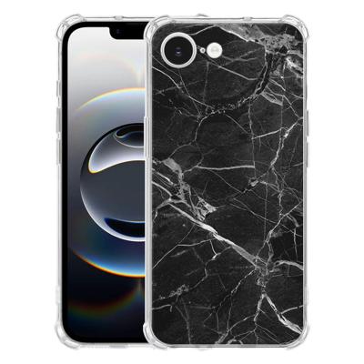 Apple iPhone 16e Hoesje - Marmer Zwart TPU Antishock Apple iPhone 16e Hoesje - Marmer Zwart TPU Antishock