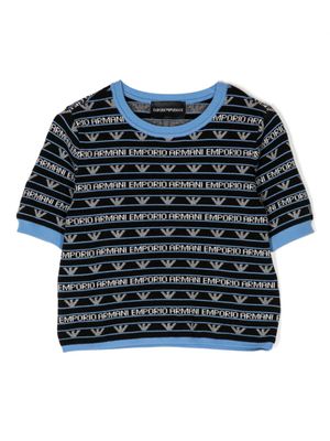 Emporio Armani Kids ensemble en maille à logo intarsia - Noir