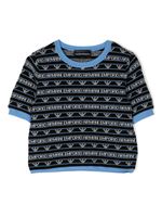 Emporio Armani Kids ensemble en maille à logo intarsia - Noir