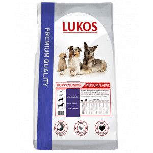 Lukos Puppy & Junior Medium/Large - premium hondenvoer 12 kg