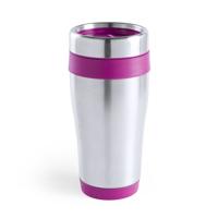 RVS Warmhoudbeker - 450 ml - Zilver - Roze
