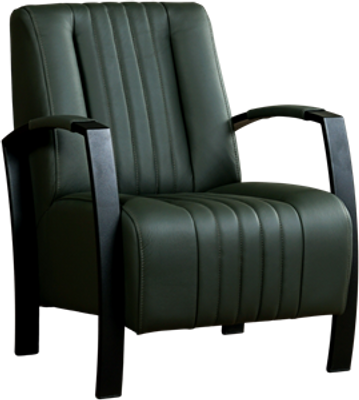 Donkergroene leren industriële stalen fauteuil Glamour - Toledo Leer Verde (donkergroen leer)