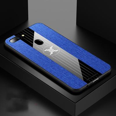 Voor OPPO R11S plus XINLI stiksels doek Textue schokbestendig TPU beschermhoes (blauw)