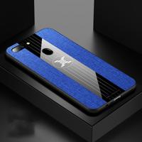 Voor OPPO R11S plus XINLI stiksels doek Textue schokbestendig TPU beschermhoes (blauw)