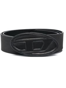 Diesel ceinture en cuir à boucle logo - Noir