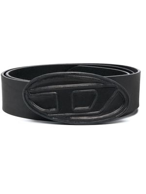 Diesel ceinture en cuir à boucle logo - Noir