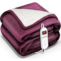 Sinnlein- Elektrische deken met automatische uitschakeling, rood, 160x120 cm, warmtedeken met 9 temperatuurniveaus, k... - thumbnail