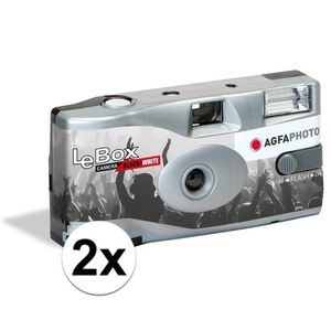 2x Wegwerp cameras met flitser voor 36 zwart/wit fotos    -