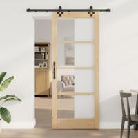 Schuifdeur met Hardware Set 86x211 cm Van Massief Vurenhout