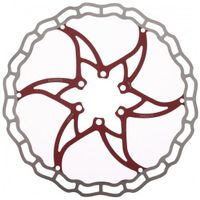 Elvedes one piece rotor 160mm 85g 6 gaats+bout rood 2015196