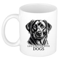 Cadeau mok voor honden liefhebbers - Labrador Retriever - wit - keramiek - 300 ml