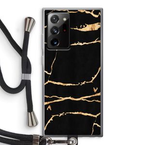 Gouden marmer: Samsung Galaxy Note 20 Ultra / Note 20 Ultra 5G Transparant Hoesje met koord