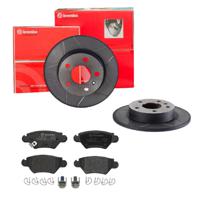 Remmenset, remschijf BREMBO, Remschijftype: Gespleten, Inbouwplaats: Achteras: , u.a. für Opel, Vauxhall, Chevrolet