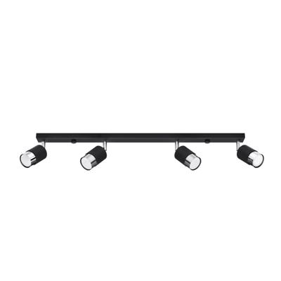 Plafondlamp NERO 4 zwart/chroom