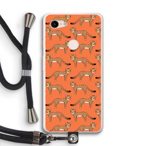 Cheetah: Pixel 3 XL Transparant Hoesje met koord