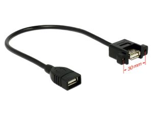 Delock USB-kabel USB 2.0 USB-A bus, USB-A bus 0.25 m Zwart 85105