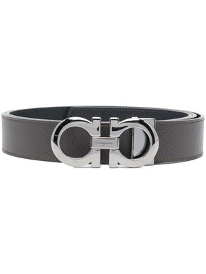 Ferragamo ceinture en cuir à boucle Double Gancini - Marron