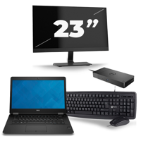 Dell Latitude E7470 - Intel Core i5-6e Generatie - 14 inch - 8GB RAM - 256GB SSD - Windows 11 + 1x 23 inch Monitor