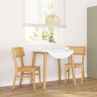 Eetkamerstoelen 2 st massief hout rubber Eetkamerstoelen 2 st massief hout rubber
