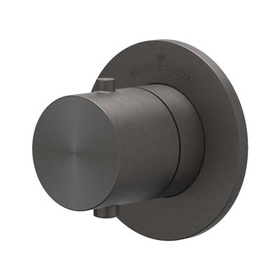 Afbouwdeel IVY Concord Doorstroom inbouwstopkraan Symmetry Met Rond Rozet RVS316 Geborsteld Carbon Black PVD IVY