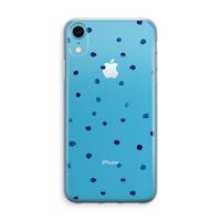 Blauwe stippen: iPhone XR Transparant Hoesje