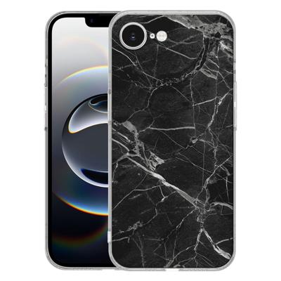 TPU Hoesje iPhone 16e - Marmer Zwart Backcover