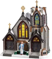 Lemax st. matthew&apos;s church verlichte kersthuisje Caddington Village 2019
