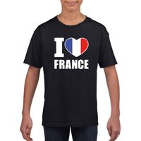 Zwart I love Frankrijk fan shirt kinderen - thumbnail