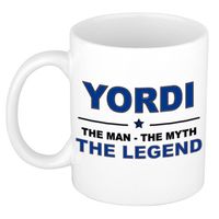 Naam cadeau mok/ beker Yordi The man, The myth the legend 300 ml - Naam mokken - thumbnail