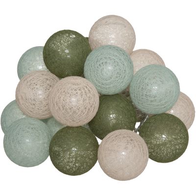 Lichtslinger/lichtsnoer met 20 decoratieve verlichte balletjes - multi kleur mix - 435 cm - stekker Lichtslinger/lichtsnoer met 20 decoratieve verlichte balletjes - multi kleur mix - 435 cm - stekker