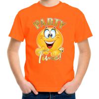 Verkleed T-shirt voor jongens - Party Time - oranje - carnaval - feestkleding voor kinderen