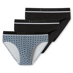 Schiesser Rio-slips 95/5 zwart-print 3-pack