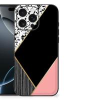 iPhone 16 Pro Max Backcover Zwart Roze Vormen