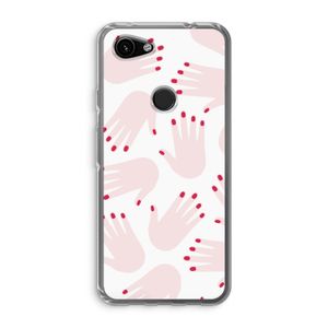 Hands pink: Google Pixel 3a Transparant Hoesje