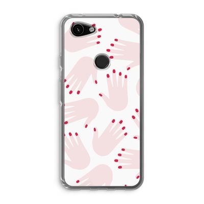 Hands pink: Google Pixel 3a Transparant Hoesje
