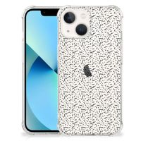 iPhone 13 mini Doorzichtige Silicone Hoesje Stripes Dots - thumbnail