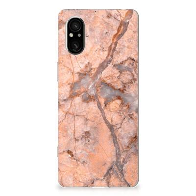 Sony Xperia 5 V | TPU | Siliconen hoesje | Marmer Oranje
