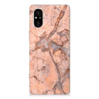 Sony Xperia 5 V | TPU | Siliconen hoesje | Marmer Oranje Sony Xperia 5 V | TPU | Siliconen hoesje | Marmer Oranje