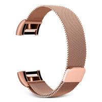 Smart Watch roestvrijstalen polsband horlogeband voor FITBIT charge 2 (Rose Gold)