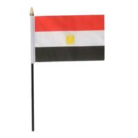 Egypte - mini vlaggetje van 10 x 15 cm op stokje - Landen vlag - H27 cm